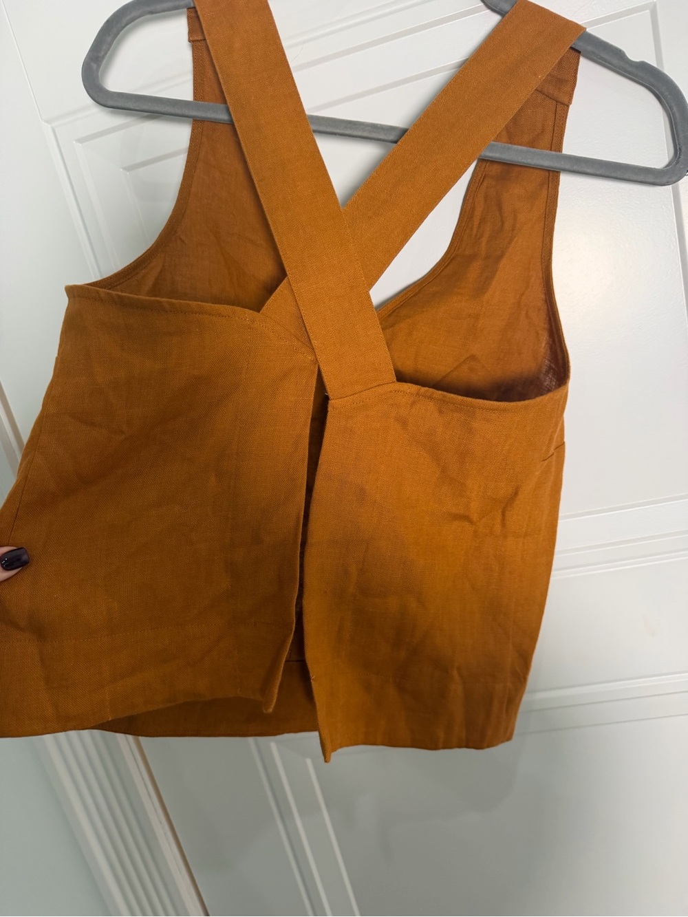 Banana Republic Rust Cross-Back Linen-Blend Tank